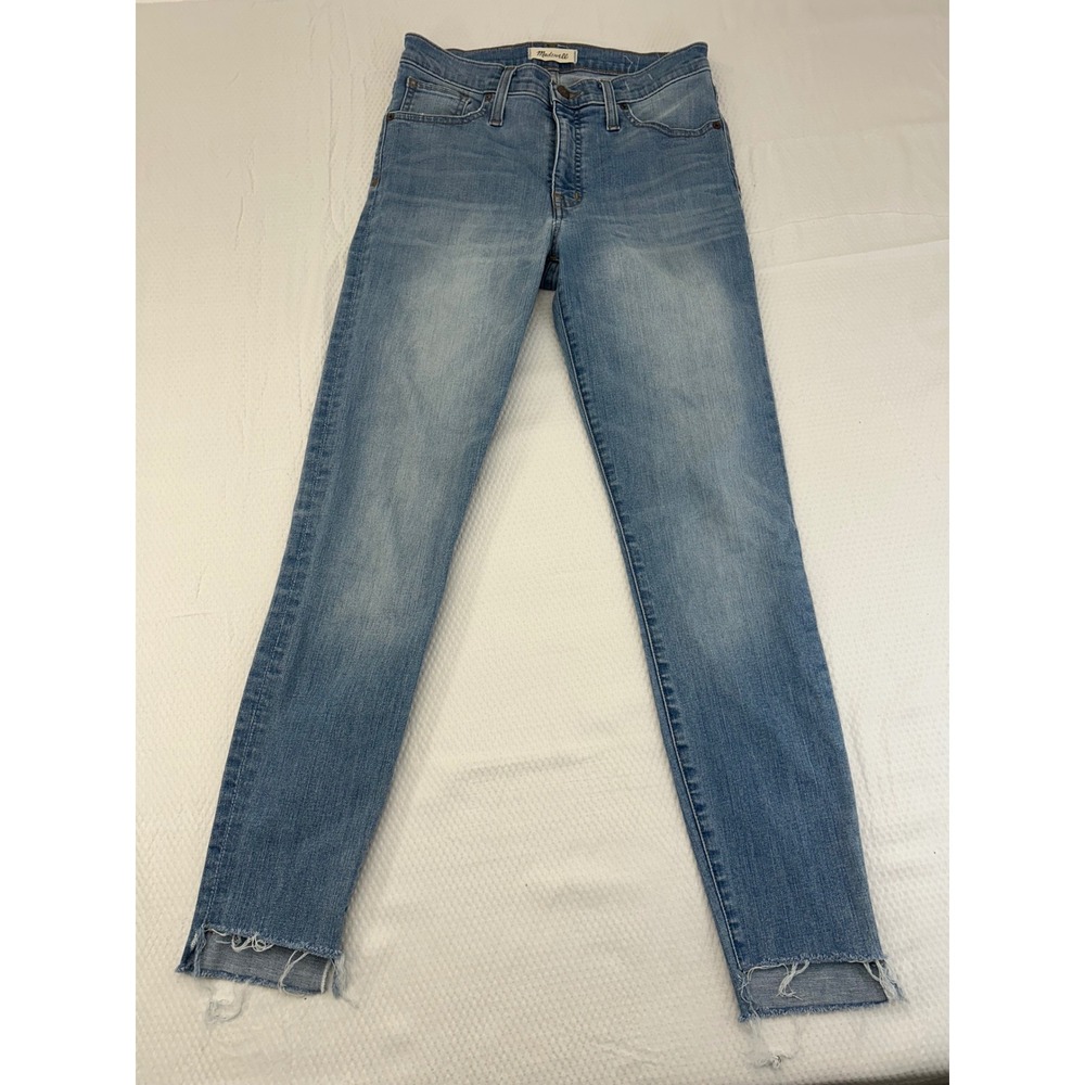Madewell 9 High-Rise‎ Skinny Jeans Light Wash Raw Hem G5391 Womens 28